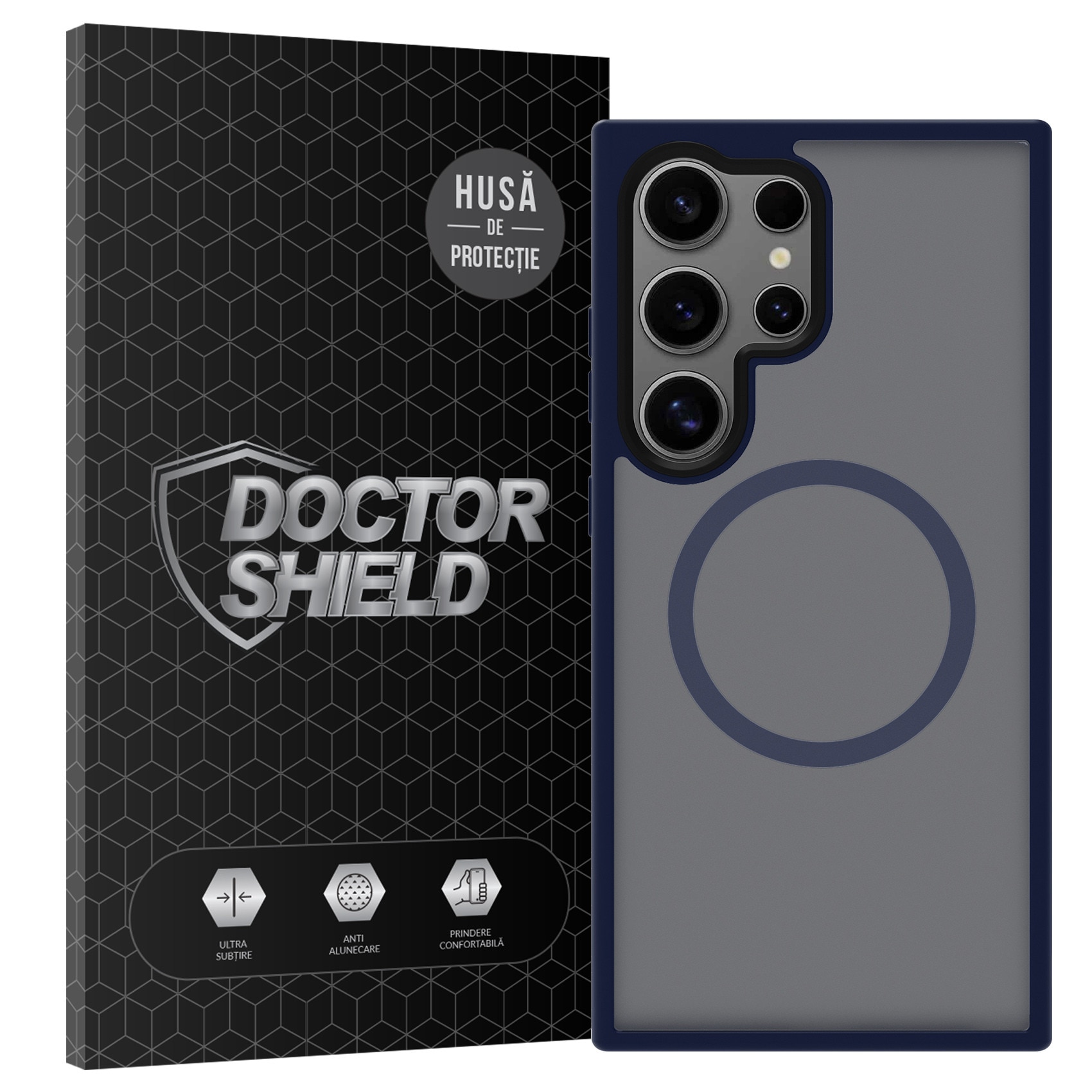 Husa de Protectie, Compatibila Samsung Galaxy S24 Ultra, Doctor Shield Fantom, MagSafe - Albastru