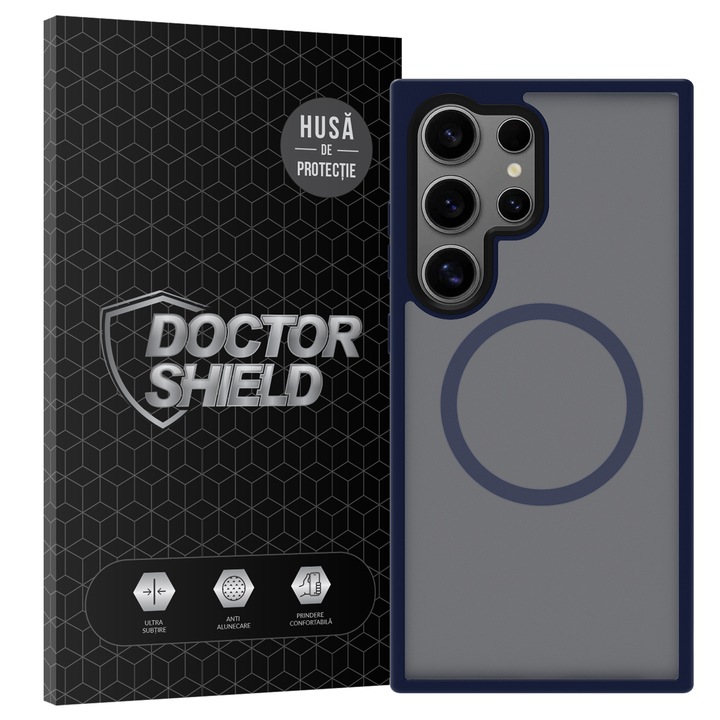 Husa de Protectie, Compatibila Samsung Galaxy S24 Ultra, Doctor Shield Fantom, MagSafe - Albastru