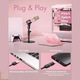 Microfon Profesional PC / Telefon mobil, Dinamic, Tonor TD310 - Lumina RGB, Quick Mute & Stand pentru Podcast Gaming cu RGB, inregistrare, Live Streaming, YouTube, Canto, Studio, Tiktok, USB Tip C, adaptor Usb A-UsbC, prindere 3/8’’-5/8’’, Roz