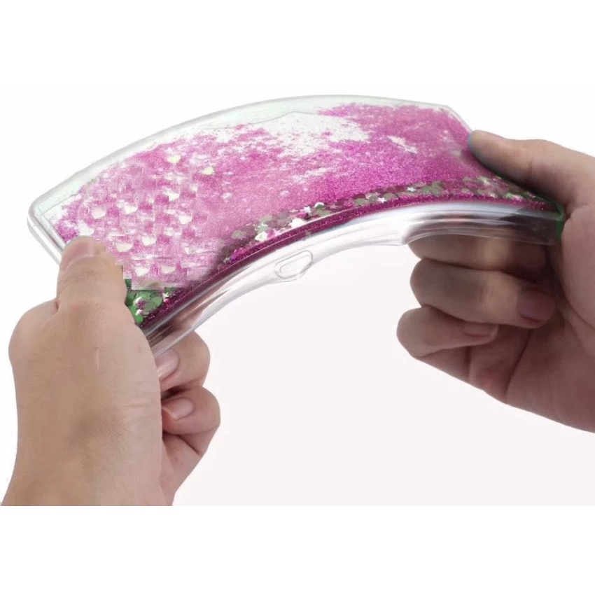 Husa compatibila cu Samsung Galaxy A16, cu Apa si Sclipici, Glitter, Fashion, protectie camera, Roz, ISAG