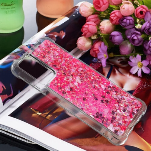 Husa compatibila cu Samsung Galaxy A16, cu Apa si Sclipici, Glitter, Fashion, protectie camera, Roz, ISAG