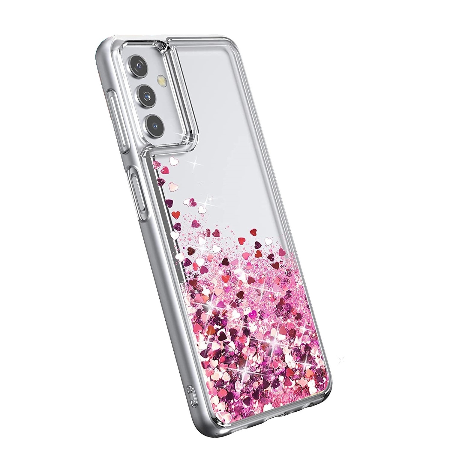Husa compatibila cu Samsung Galaxy A16, cu Apa si Sclipici, Glitter, Fashion, protectie camera, Roz, ISAG
