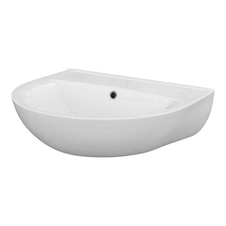 Lavoar baie, Mito by Cersanit, President 60, 60.5 x 48.5 cm, fara gaura baterie, Alb, ceramica