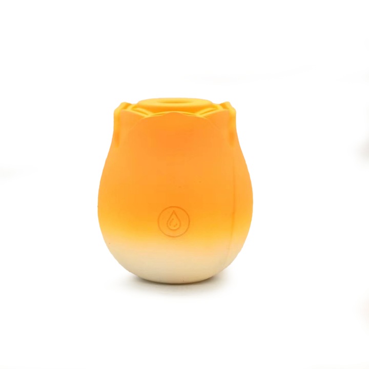 Vibrátor, 10 szívófrekvencia, vízálló szilikon, mágneses töltés, átmenetes sárga