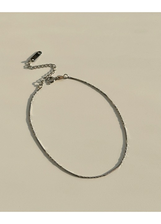 Тънка гривна за глезен във формата на змия, титаниева стомана, дължина 21см+4см, сребрист цвят