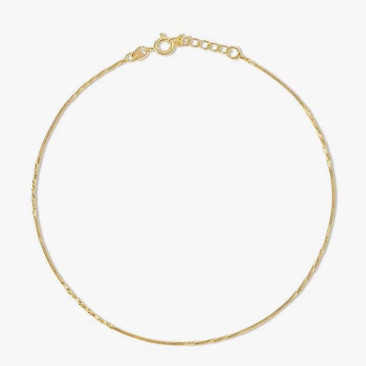 Колие „Дама змия“, позлатена титаниева стомана, дължина 41 + 5 см, златист цвят