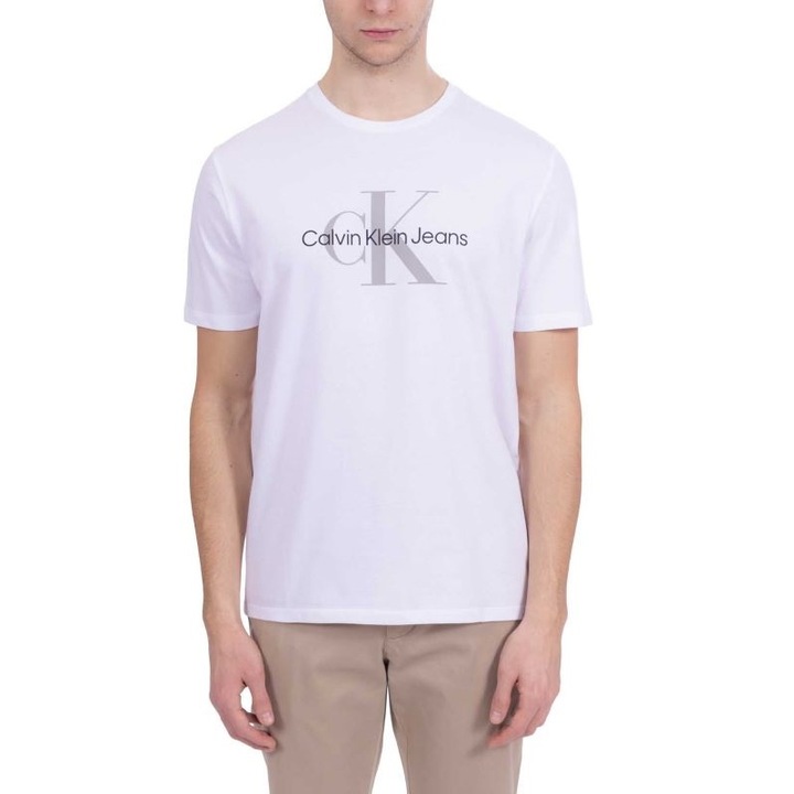 Tricou Calvin Klein pentru Barbati, ss hero monologo tee30s, LV040EM286-YAA, Alb, Alb