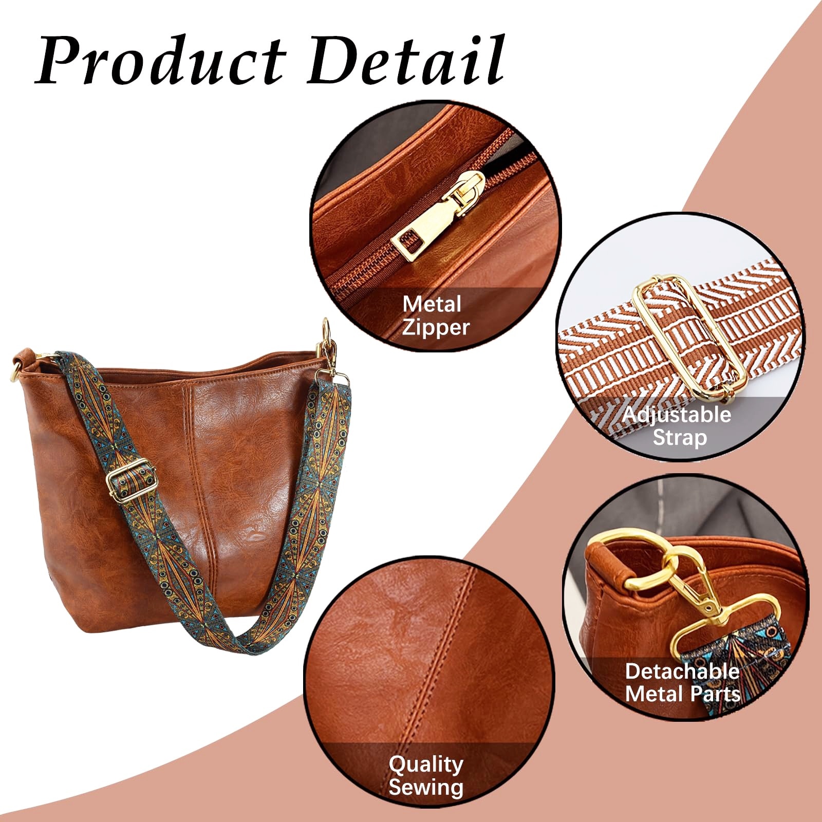 Geanta dama, AllizBan®, Piele, cu bareta de umar, 31.5 x 25.5 x 10