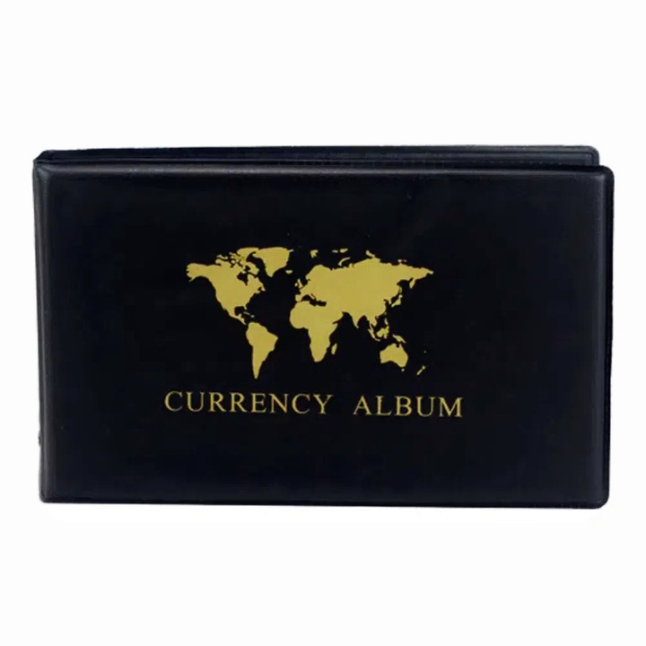 Bankjegyalbum gyűjtőknek, Gkllonve, 40 rekesszel, 21x12,8 cm, fekete