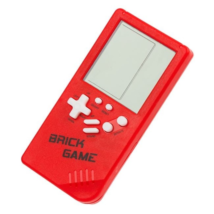 Consola Tetris, 23 de jocuri, rosu, 7x2x14cm