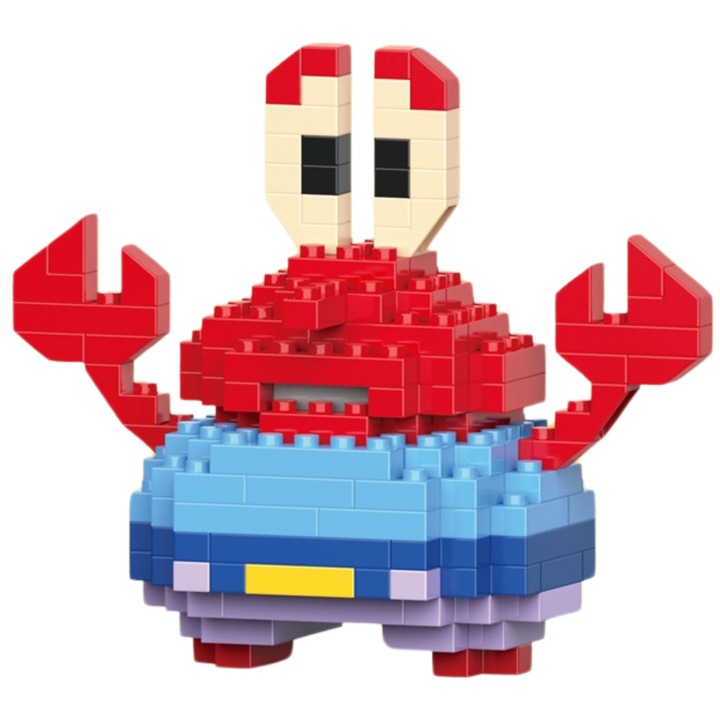 Mr. Építőkészlet Innovium™ Spongyabob rák, prémium készlet 149 darabbal, valósághű rákmodell, kiváló minőségű ABS anyag, méretek 6,8 × 3,8 × 7,6 cm, 50 gramm, oktatójáték gyerekeknek és felnőtteknek