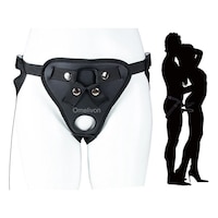 Centura de castitate purtabila, Omelivon®, design cu doua gauri, accesorii pentru dildo, piele artificiala, marime ajustabila