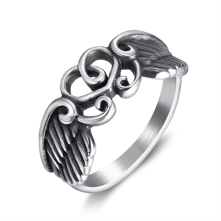 Inel Dama Aripi de Inger, Inox, Argintiu, 16 mm