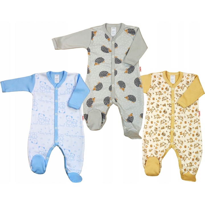 Set de 3 body-uri copii KLEKLE, multicolor, bumbac, pentru baieti si fete