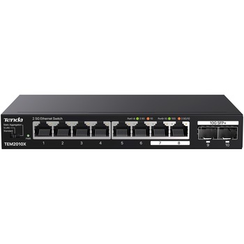 Switch fara management, cu 3 preconfigurari, 8×RJ45 2,5Gbps, 2×SFP+ 10Gbps