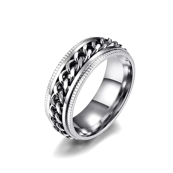 Inel Rotativ Unisex, Inox, Argintiu, 20 mm