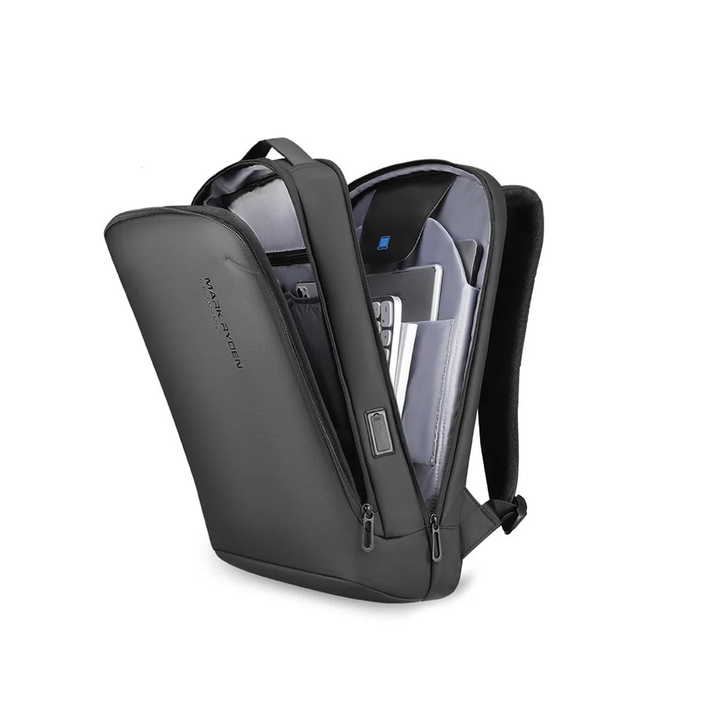 Rucsac/Ghiozdan Mark Ryden, compatibil cu laptop 17.3 inch si tableta 11 inch, 20L, port USB, full impermeabil, buzunar antifurt, unisex, ergonomic, negru