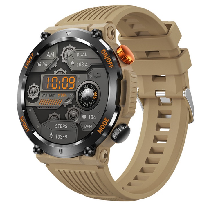 IXIU® okosóra, H17, okos, fitnesz, sport, alvásfigyelés és egészségügyi mutatók, LED zseblámpa, iránytű, vérnyomásmérő, pulzoximéter, DaFit