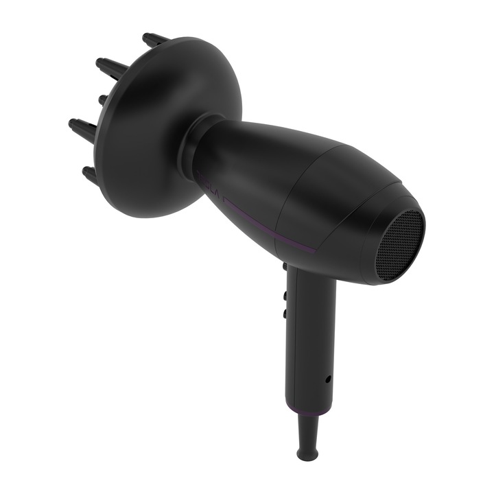 Uscator de par Tesla, 2300W, Functie Ionica, 3 viteze, 2 trepte temperatura, Negru/Violet