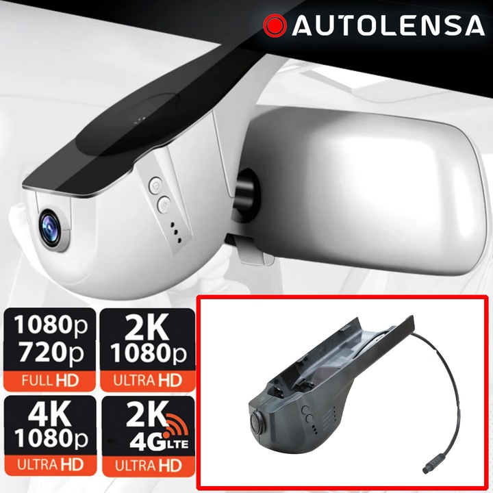 Видеорегистратор BMW Серия 5 F10, 5 F11 FL 2014-2018 ниска, предна камера 1080p Autolensa, Модел 24/7 Черен BMW03, Черен, Преден 1080p