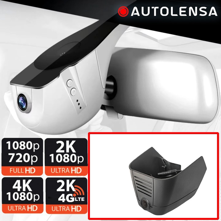 DVR камера Land Rover Range Rover Evoque 2019-20, 1080p Autolensa предна камера, модел 24/7 черен ELH12, черен, преден+заден 4K-1080p