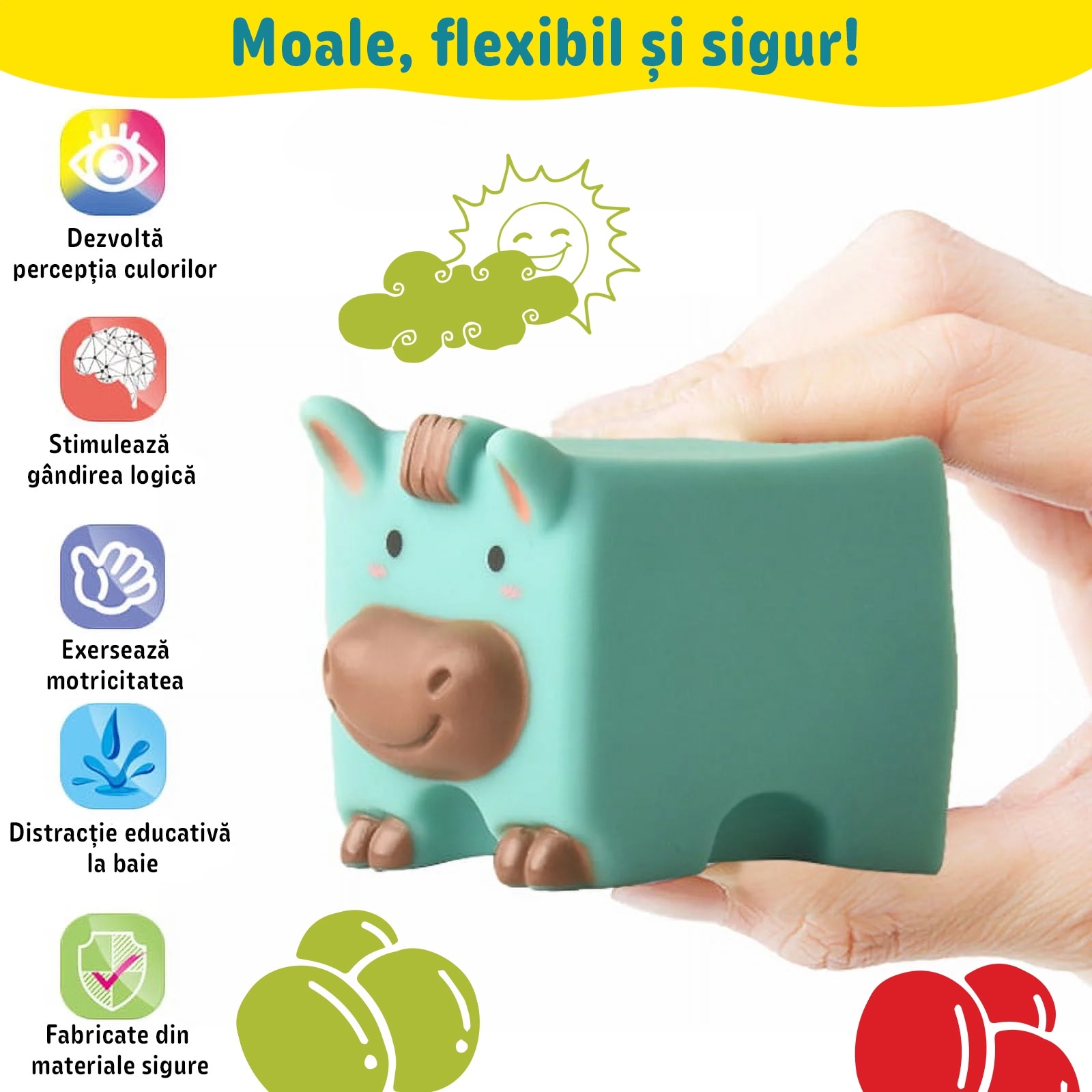 Set cuburi moi interactive in forma de animalute pentru bebelusi ...