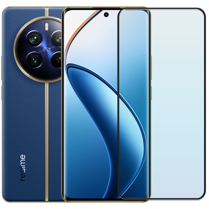 Folie din sticla securizata pentru Realme 12 Pro / 12 Pro Plus, HAMSTERBOX Glass Shield, Protectie completa ecran, Full face, Aplicare rapida, Case Friendly, Transparenta