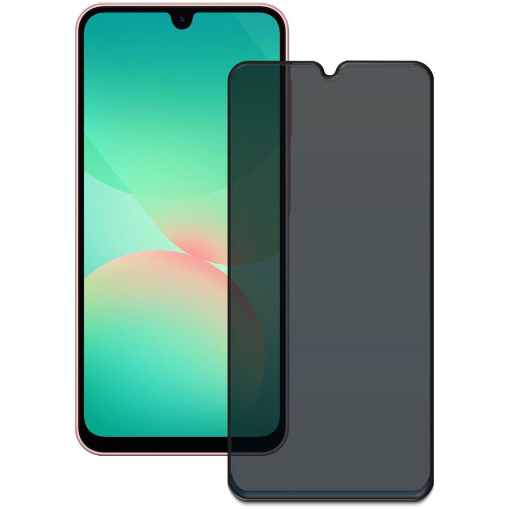 Folie din sticla securizata pentru Samsung Galaxy A26 5G, HAMSTERBOX Privacy Shield, Protectie completa ecran, Full face, Aplicare rapida, Case Friendly, Negru