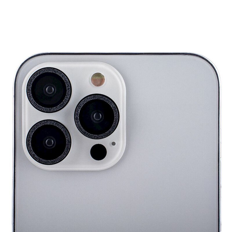 Folie sticla pentru protectie camera spate, compatibila iPhone 15 PRO MAX, black glitter