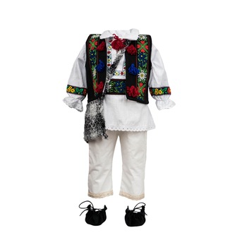 Costum botez traditional popular Ion multicolor, varsta 6-9 luni Costum botez traditional popular Ion multicolor, varsta 6-9 luni