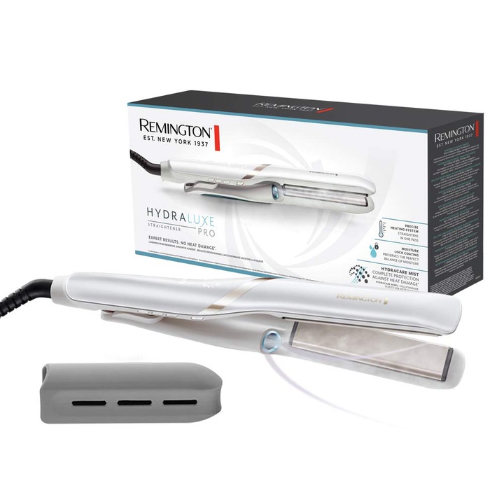 Преса Remington Hydraluxe Pro, Технология Hydracare Mist за дълготрайни резултати, Без увреждане от топлина, Керамично покритие, Задържащо влагата, S9001