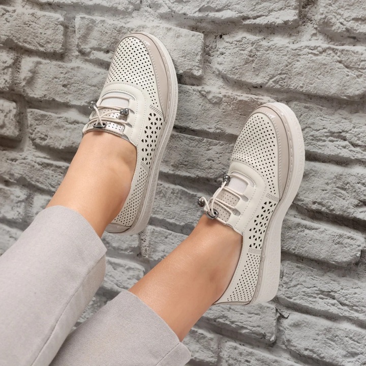 Pantofi dama casual Bej din Piele Ecologica Ascan, Bej