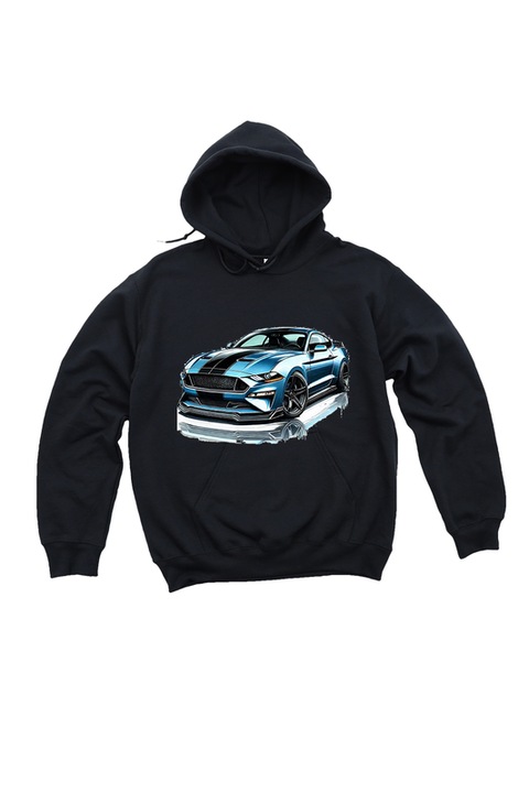 Noi kapucnis pulover, Fast and Furious Muscle Cars, Blue Mustang 8-1, Fekete