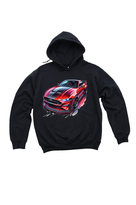 Noi kapucnis pulover, Fast and Furious Muscle Cars, Red Mustang 14-1, Fekete