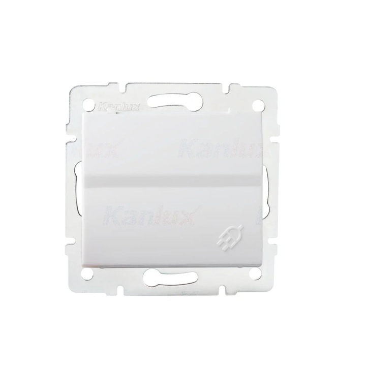 Шуко контакти със захранване, KANLUX, IP 44, бели, 60mm x 25mm
