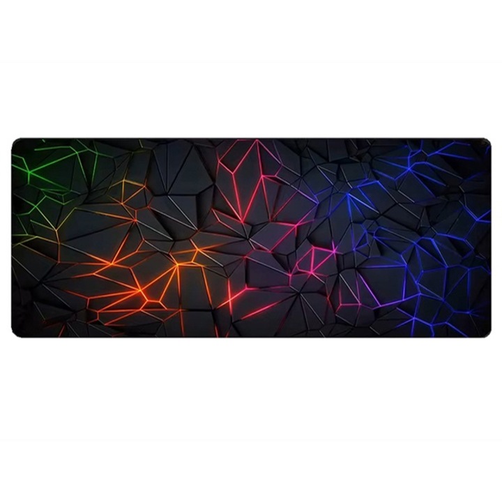 Mousepad profesional 3D, suprafata textila, baza cauciucata anti-alunecare, 600x300x2mm, summer cyan