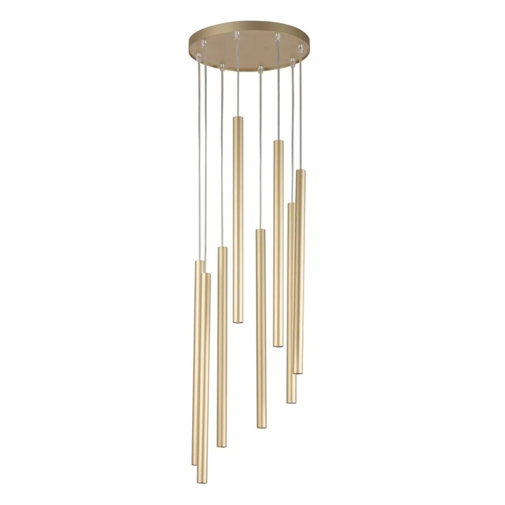 Висулка, Sigma Lighting, модел Sopel, 8 светлинни точки, злато, 30x30cm, макс. 100cm височина