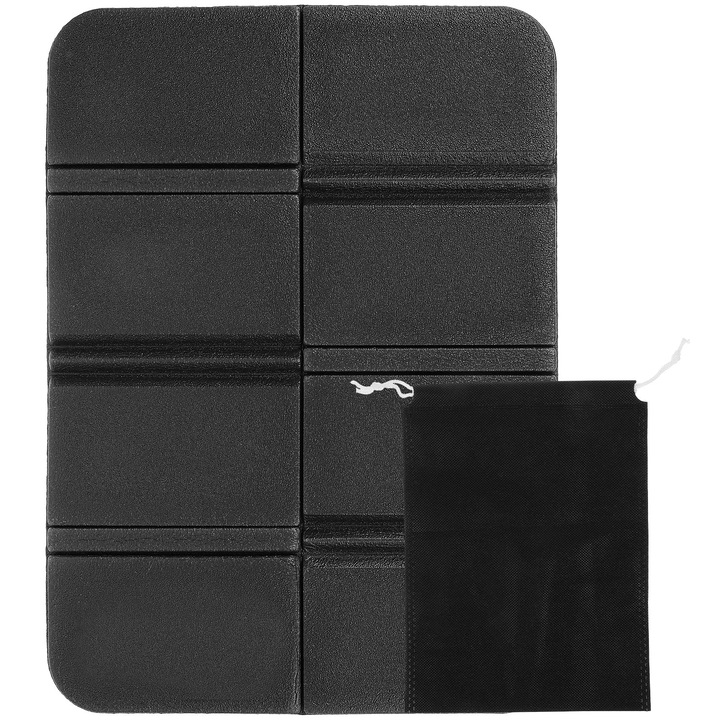 Saltea camping pliabila, negru, 38.5x27.5x0.8cm