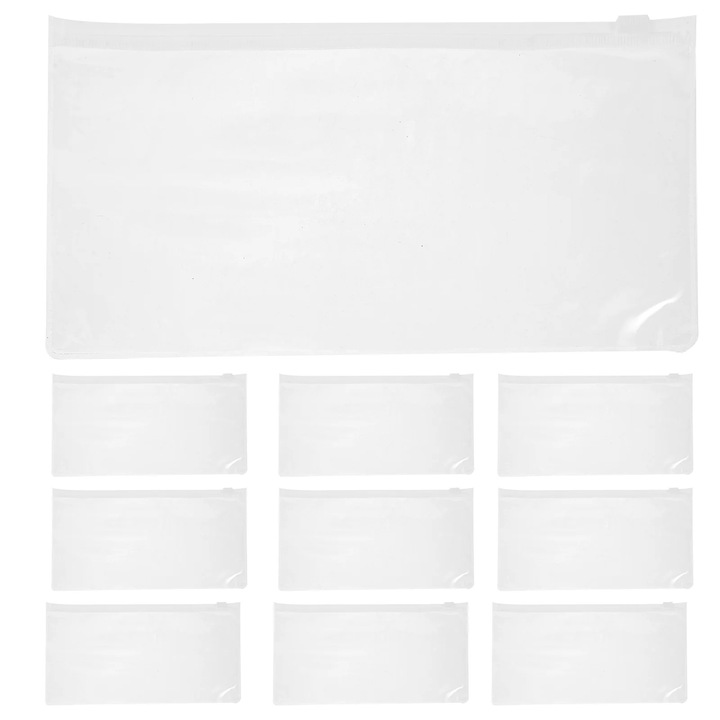 Penare, transparent, 23x11.5x0.2cm, set 10 bucati, plastic, multicolor