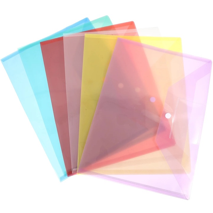 Set 12 suporturi documente, organizatoare de fisiere din plastic, multicolor, 32x24.2cm