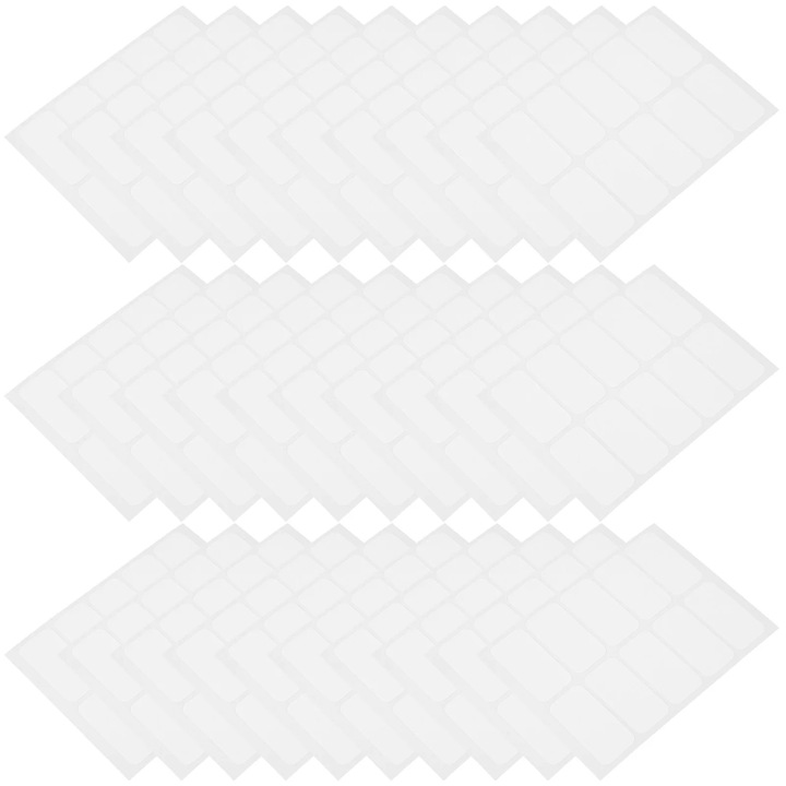 Set 120 etichete autoadezive pentru imbracaminte, Alb, 3x1.5 cm