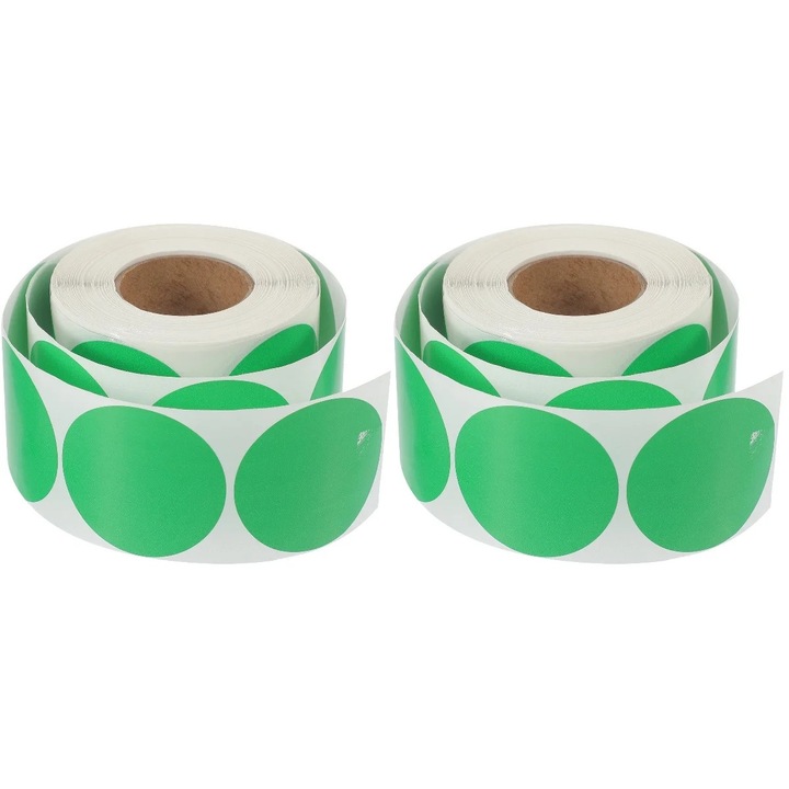 Set de 2 role etichete termice autoadezive, multicolor, 5x5cm