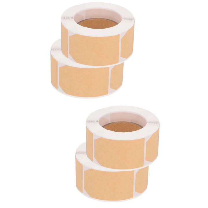 Set de 4 role etichete autoadezive, multicolor, 6.60x6.60x3.50cm