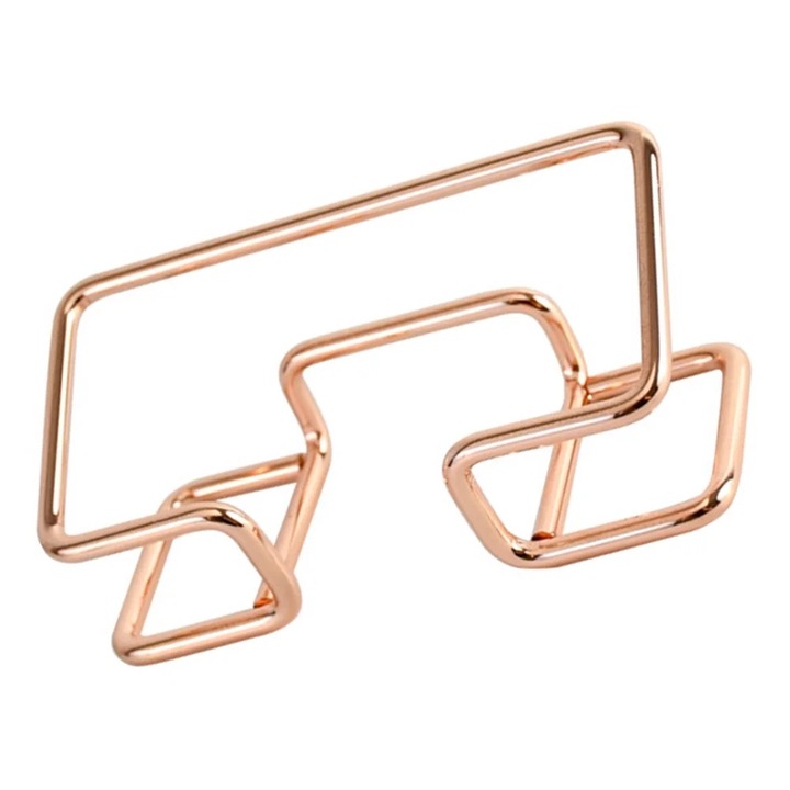 Suport pentru carti de vizita, design simplu, metal, roz, 10x4.5x2.5cm