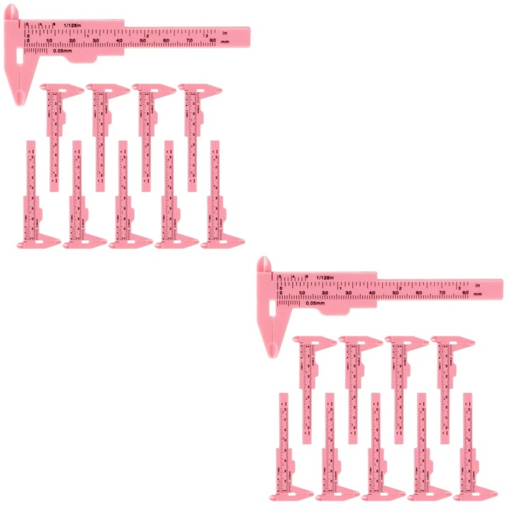 Ruler de masurare sprancene, multicolor, 10.70x4.50x0.40cm, din plastic, pentru incepatori si profesionisti