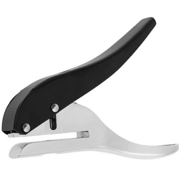 Perforator metalic cu un orificiu, 3mm, zinc, 13x9x2cm, negru