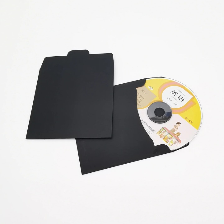 Set de 50 plicuri pentru CD-uri, negru, 12.30x12.30x0.10cm, din hartie