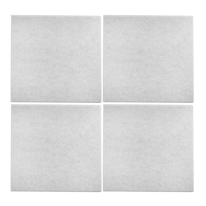 Set 4 placi patrate din fetru adeziv, gri deschis, 30x30x1cm