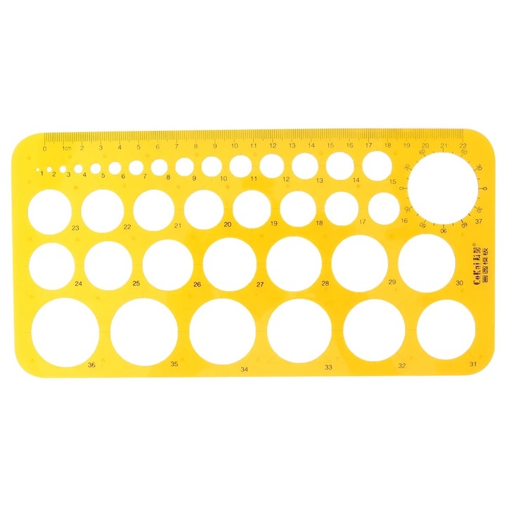 Set instrumente geometrice, transparent, 25.5x13x0.1cm, portocalie