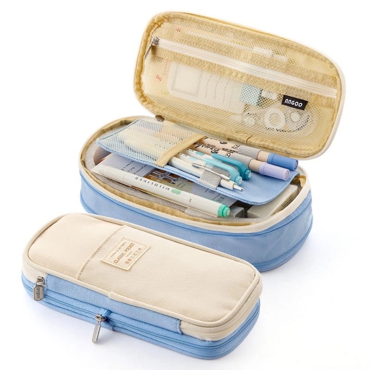Penar multicolor cu capacitate mare, 8.66x4.33x2.56 in, pentru fete, set organizator pentru birou si scoala